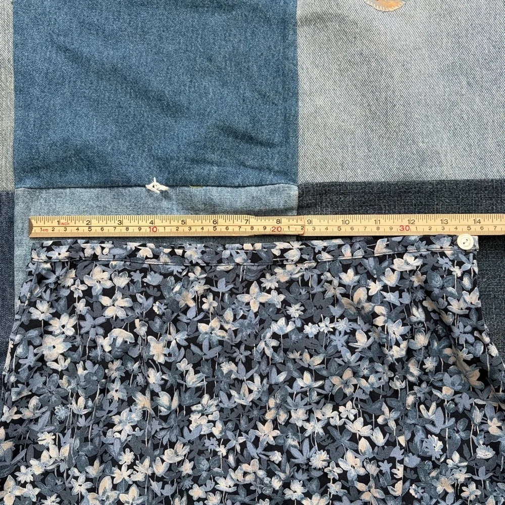 j. crew ditsy floral mini skirt blue size 6